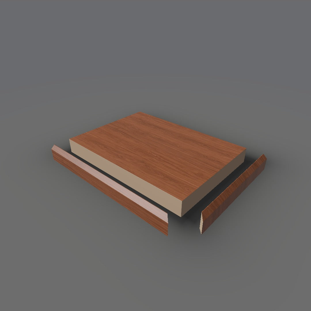 Formica 8955 exploded view - deck, bevel trim and MDF core
