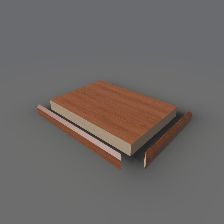Formica 8955 exploded view - deck, bevel trim and MDF core