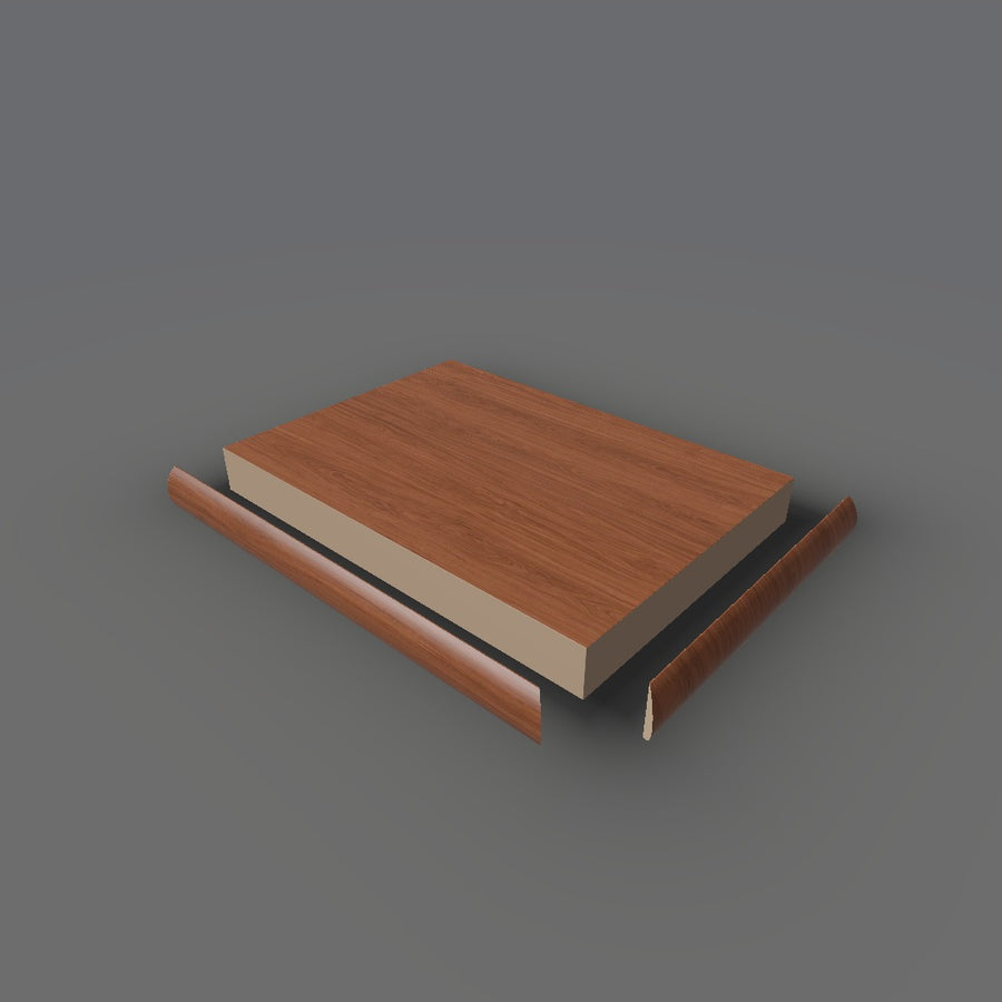 Formica 8955 exploded view - deck, bullnose trim and MDF core
