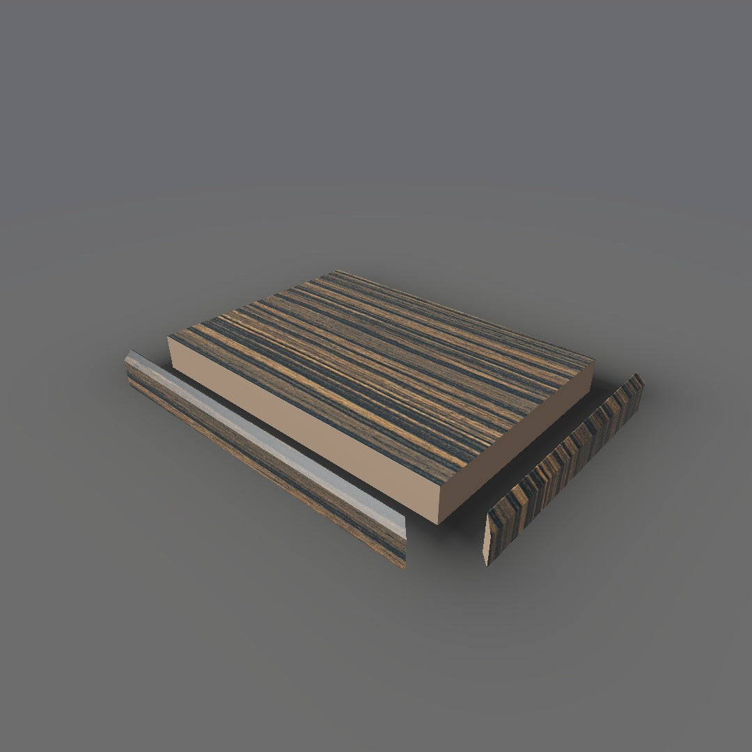 Formica 9012 exploded view - deck, bevel trim and MDF core