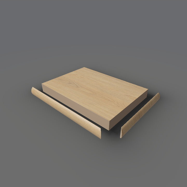Formica 9038 exploded view - deck, bullnose trim and MDF core