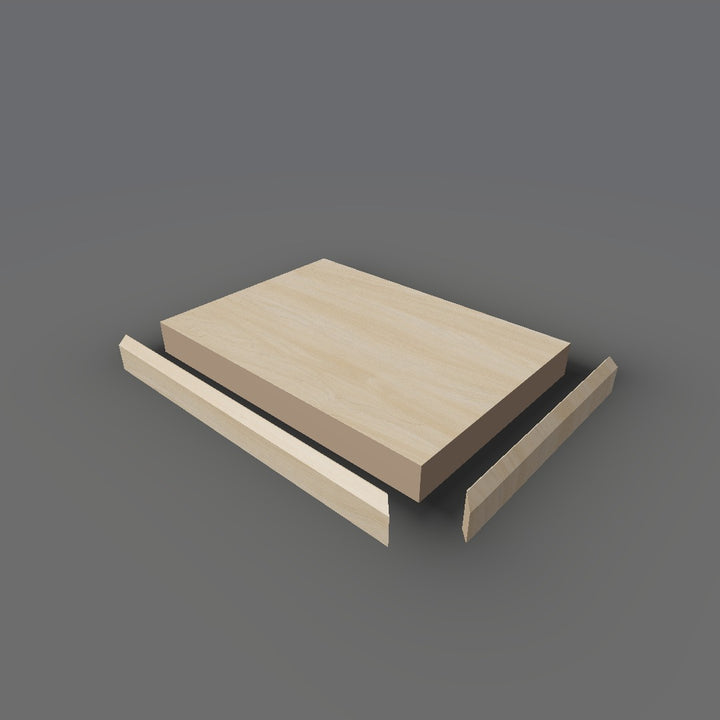 Formica 9039 exploded view - deck, bevel trim and MDF core