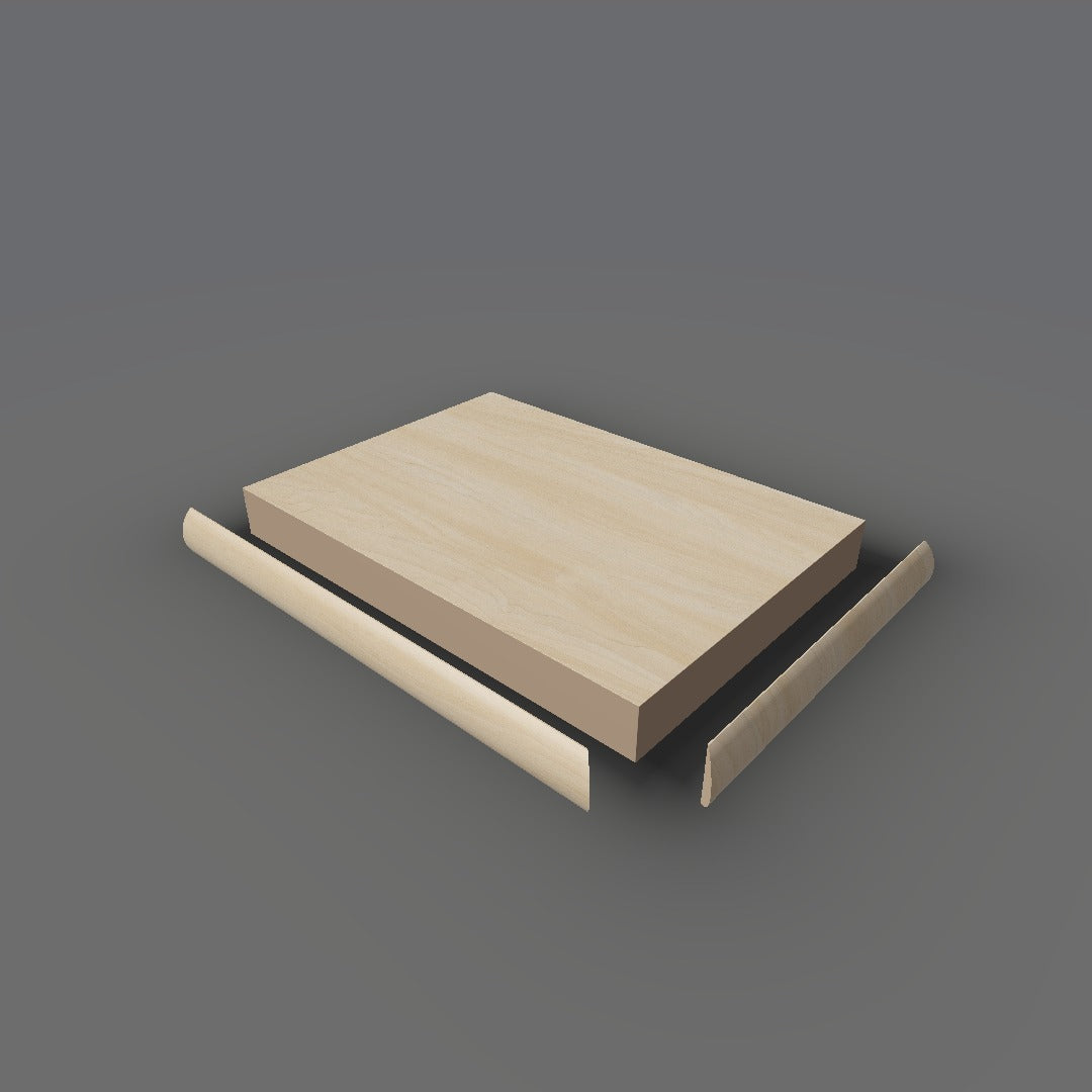Formica 9039 exploded view - deck, bullnose trim and MDF core