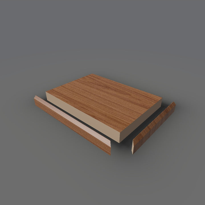 Formica 9042 exploded view - deck, bevel trim and MDF core