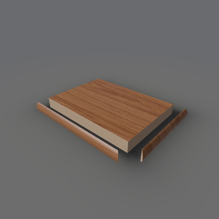 Formica 9042 exploded view - deck, bullnose trim and MDF core