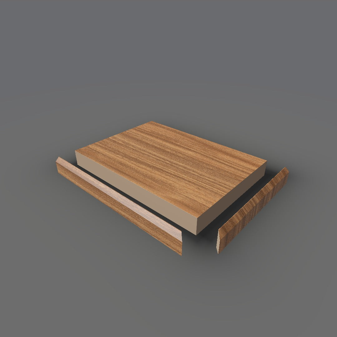Formica 9043 exploded view - deck, bevel trim and MDF core