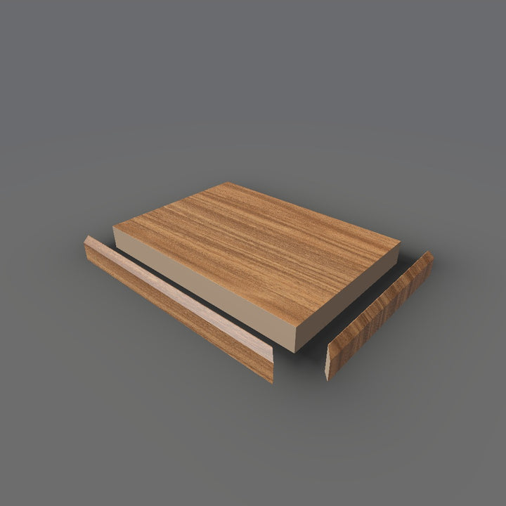 Formica 9043 exploded view - deck, bevel trim and MDF core