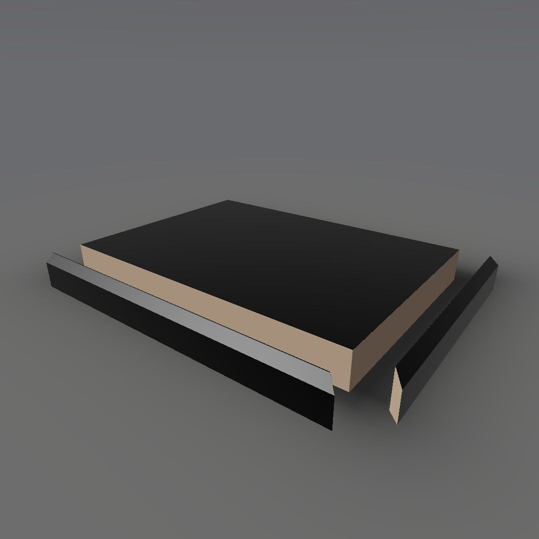 Formica 909 exploded view - deck, bevel trim and MDF core