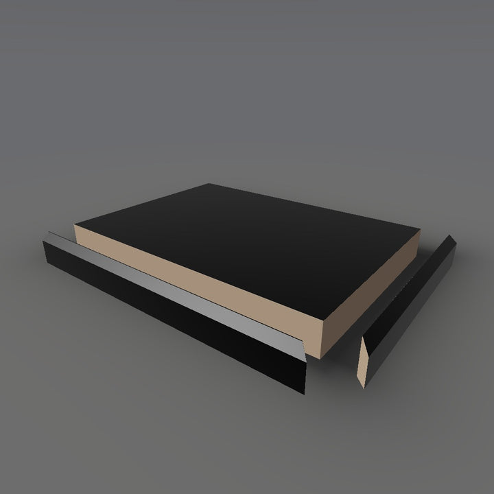 Formica 909 exploded view - deck, bevel trim and MDF core