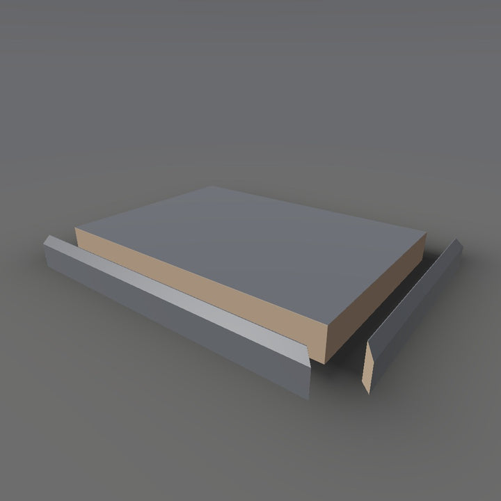 Formica 912 exploded view - deck, bevel trim and MDF core