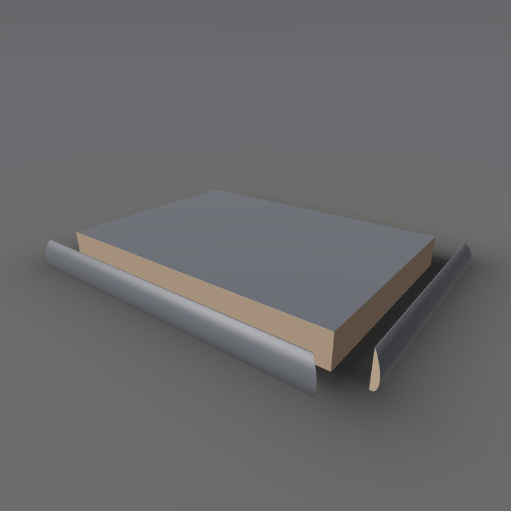 Formica 912 exploded view - deck, bullnose trim and MDF core