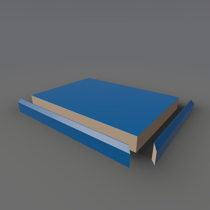 Formica 914 exploded view - deck, bevel trim and MDF core