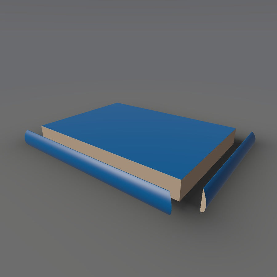 Formica 914 exploded view - deck, bullnose trim and MDF core