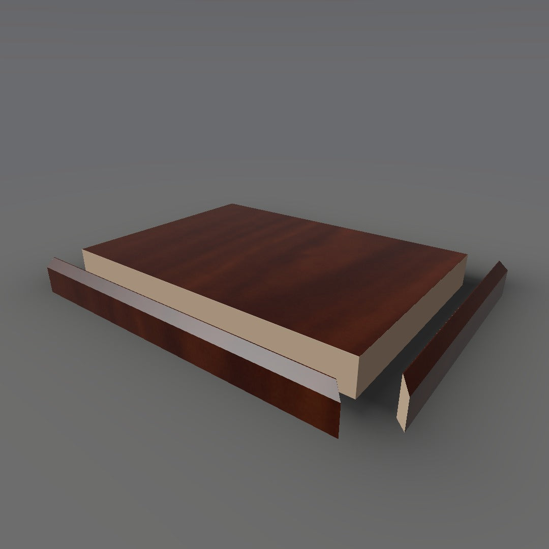 Formica 9236 exploded view - deck, bevel trim and MDF core