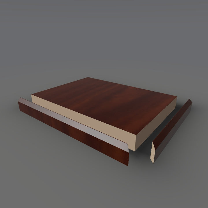 Formica 9236 exploded view - deck, bevel trim and MDF core