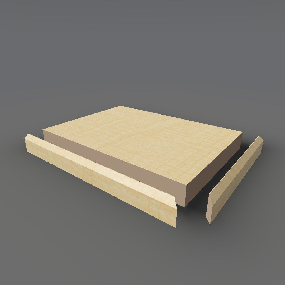Formica 9237 exploded view - deck, bevel trim and MDF core