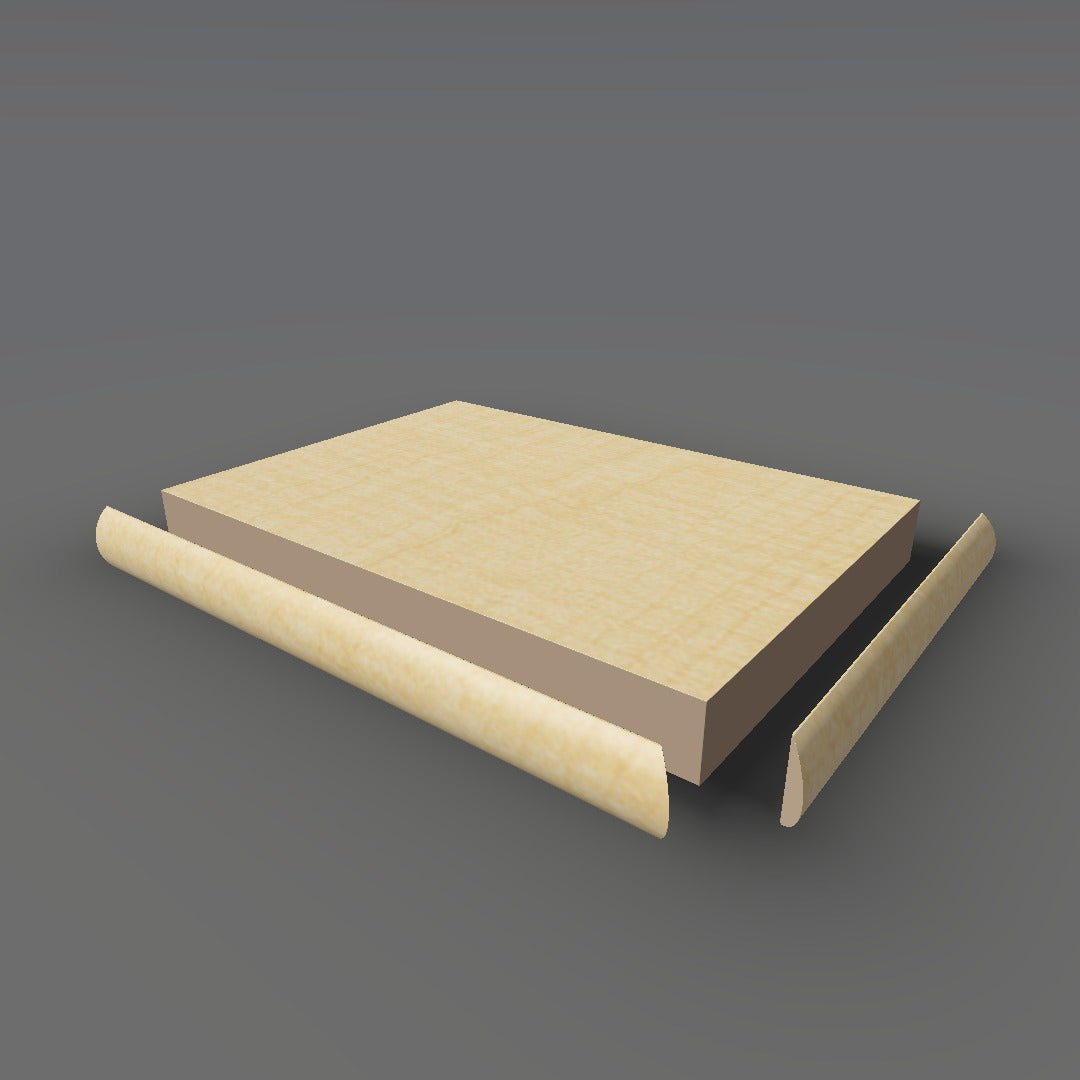 Formica 9237 exploded view - deck, bullnose trim and MDF core