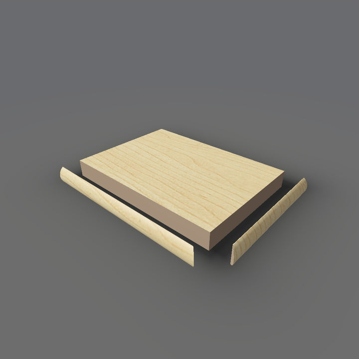Formica 9238 exploded view - deck, bullnose trim and MDF core