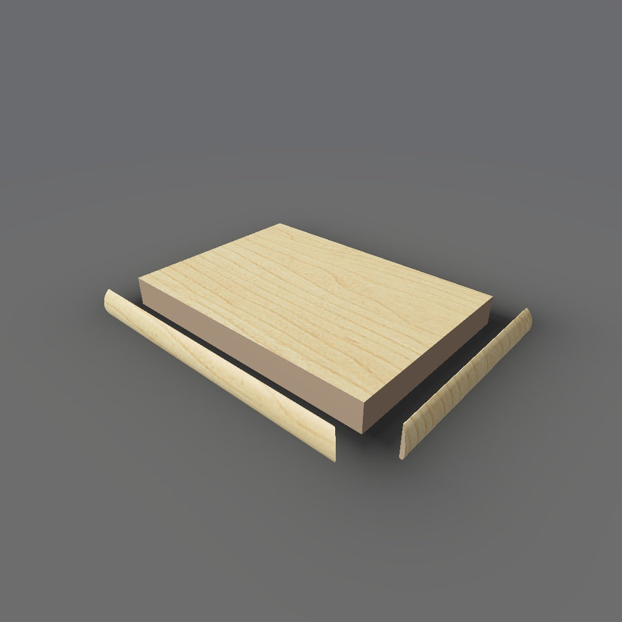 Formica 9238 exploded view - deck, bullnose trim and MDF core