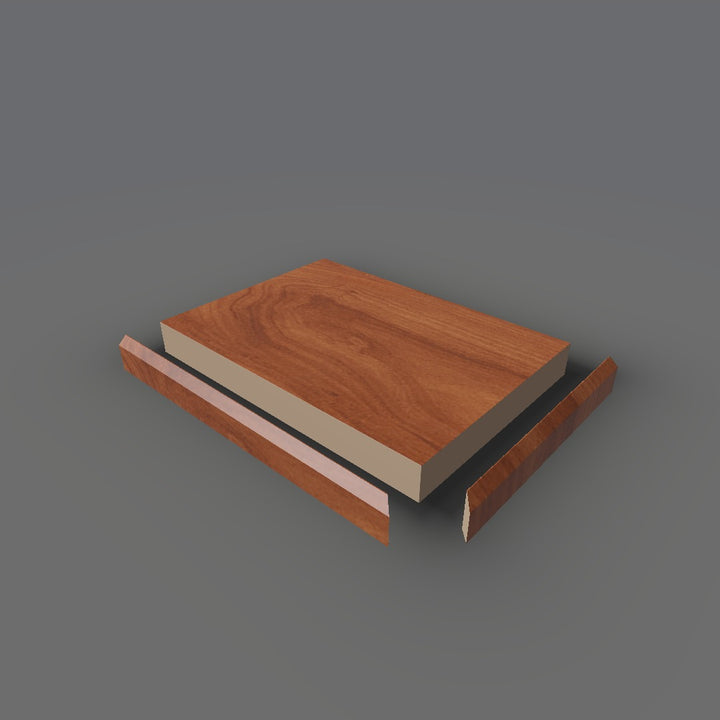 Formica 9240 exploded view - deck, bevel trim and MDF core
