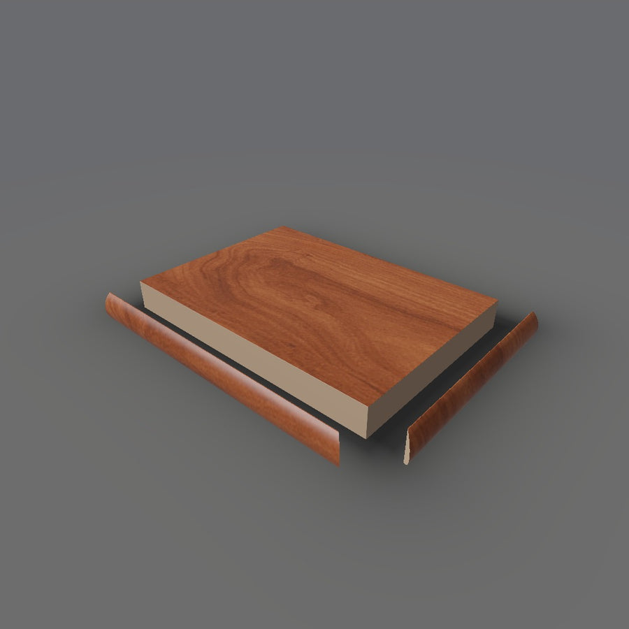 Formica 9240 exploded view - deck, bullnose trim and MDF core