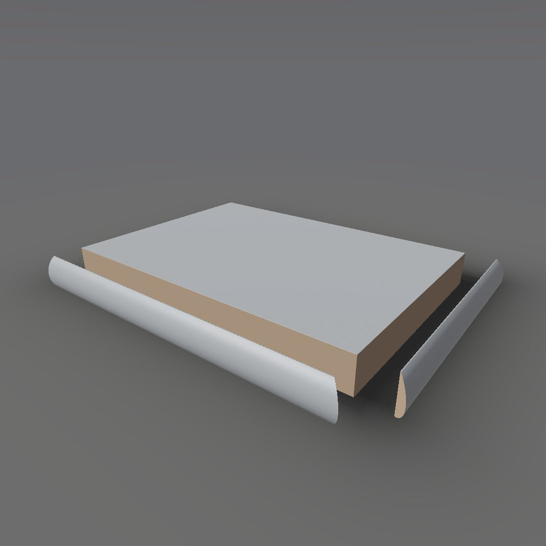 Formica 9242 exploded view - deck, bullnose trim and MDF core