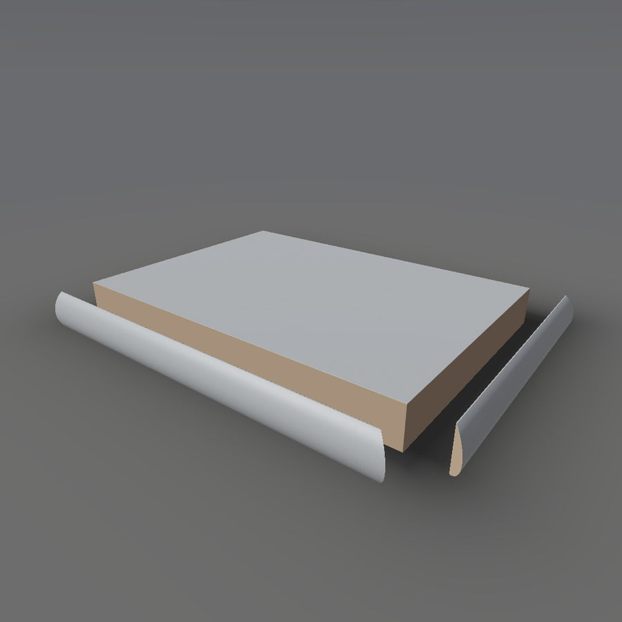 Formica 9242 exploded view - deck, bullnose trim and MDF core