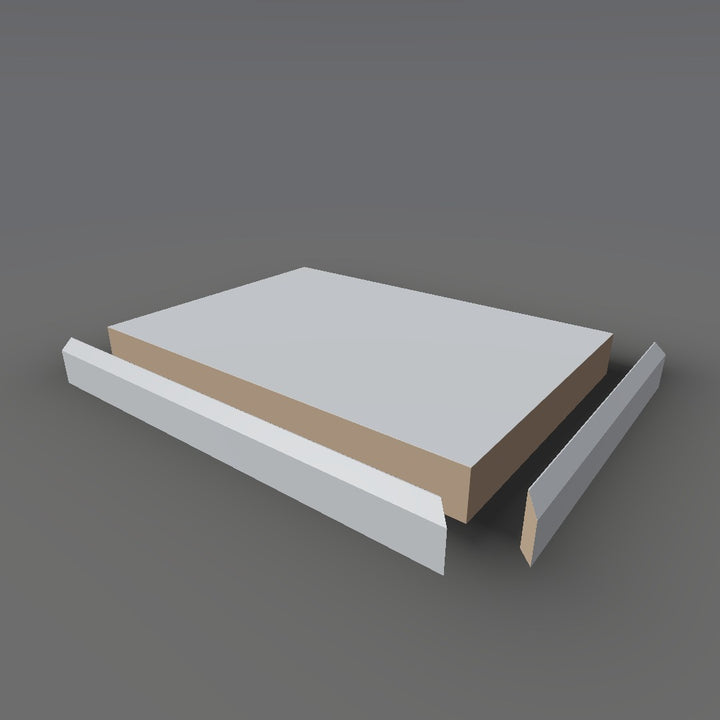 Formica 9243 exploded view - deck, bevel trim and MDF core