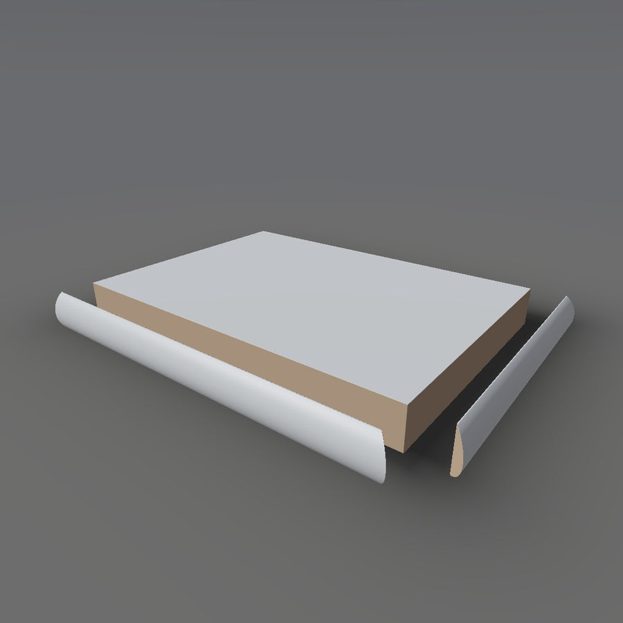 Formica 9243 exploded view - deck, bullnose trim and MDF core