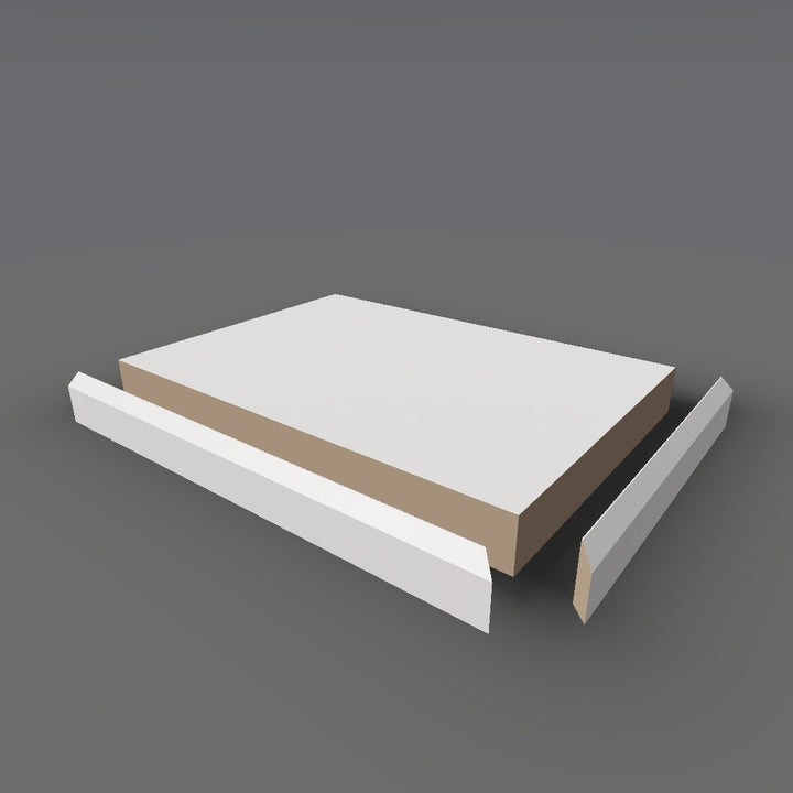Formica 9244 exploded view - deck, bevel trim and MDF core