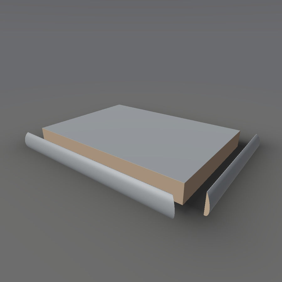Formica 928 exploded view - deck, bullnose trim and MDF core