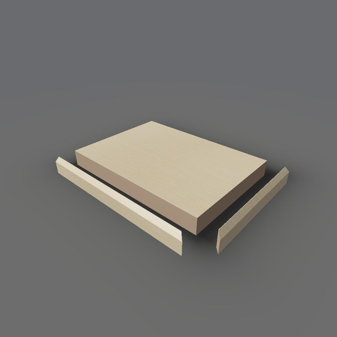 Formica 9281 exploded view - deck, bevel trim and MDF core