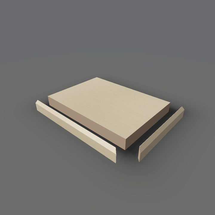 Formica 9281 exploded view - deck, bevel trim and MDF core