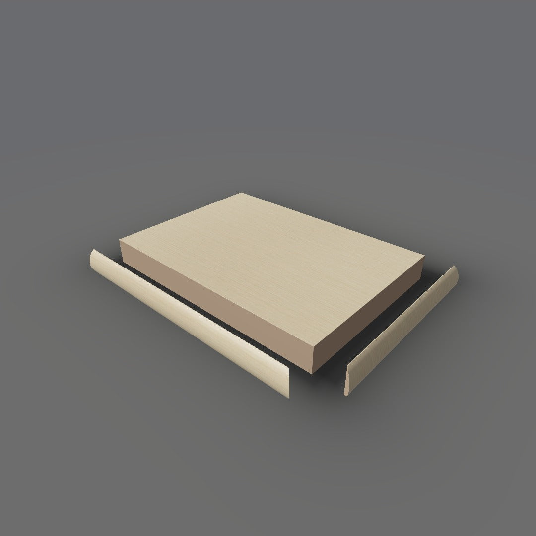 Formica 9281 exploded view - deck, bullnose trim and MDF core
