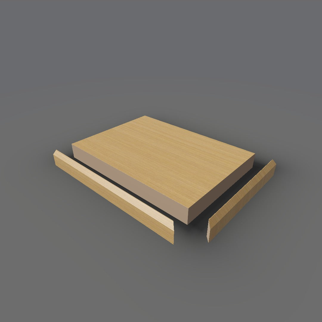 Formica 9282 exploded view - deck, bevel trim and MDF core