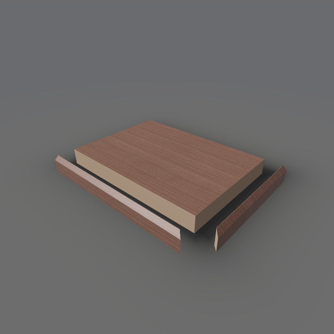 Formica 9283 exploded view - deck, bevel trim and MDF core