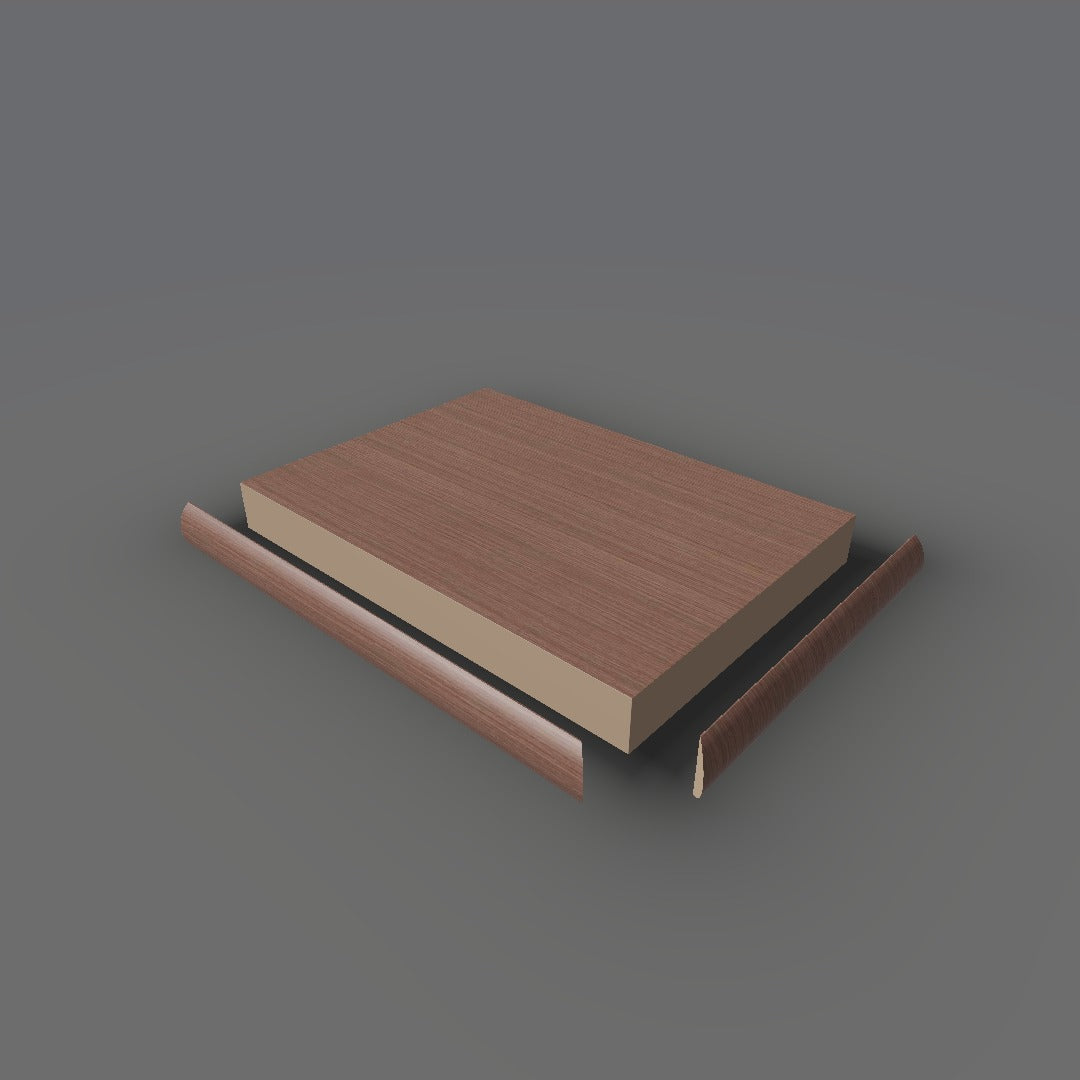 Formica 9283 exploded view - deck, bullnose trim and MDF core