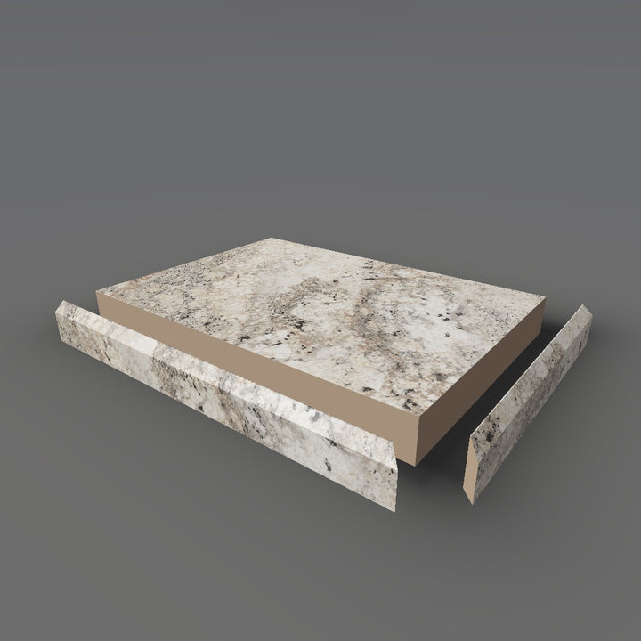 Formica 9284 exploded view - deck, bevel trim and MDF core