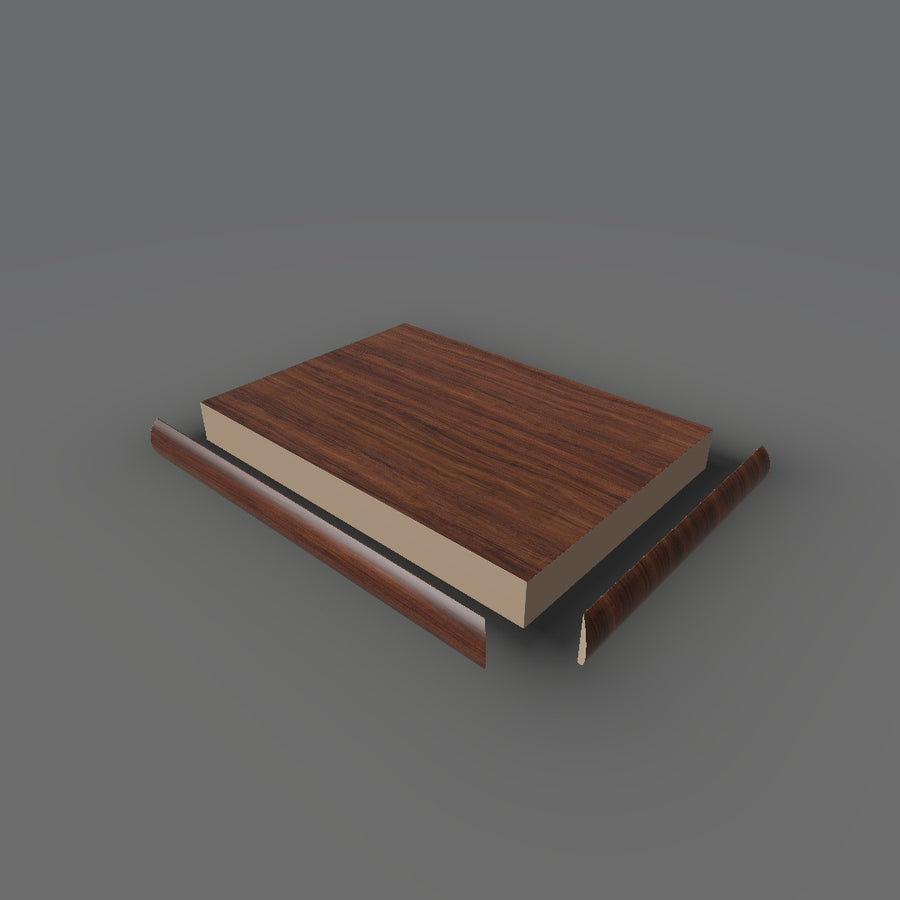 Formica 9288 exploded view - deck, bullnose trim and MDF core