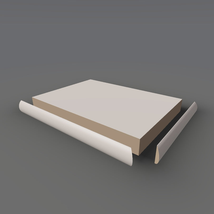 Formica 929 exploded view - deck, bullnose trim and MDF core