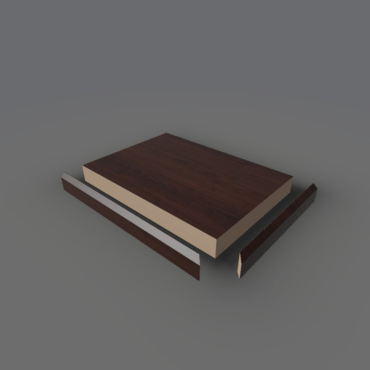 Formica 9297 exploded view - deck, bevel trim and MDF core