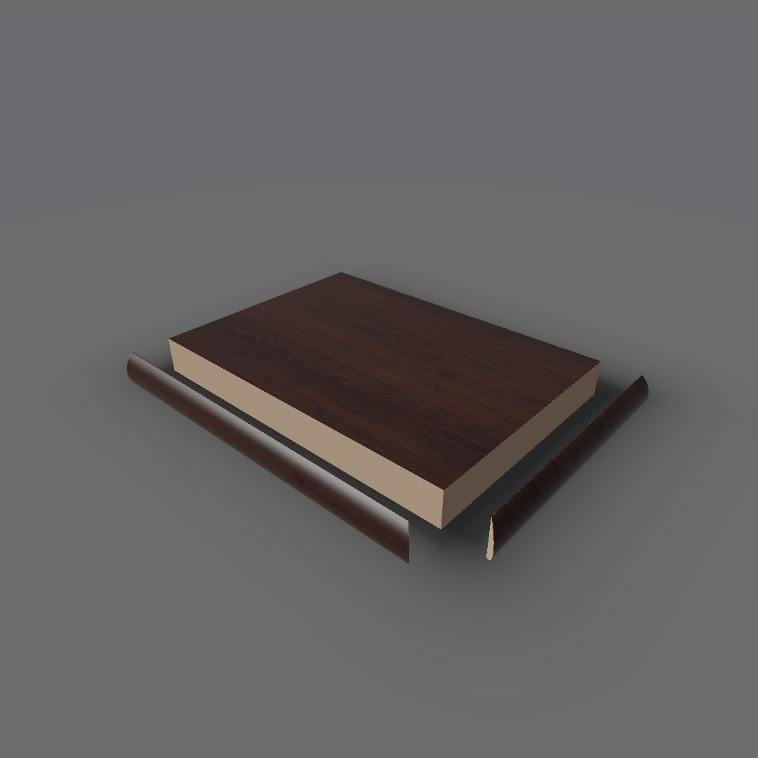 Formica 9297 exploded view - deck, bullnose trim and MDF core