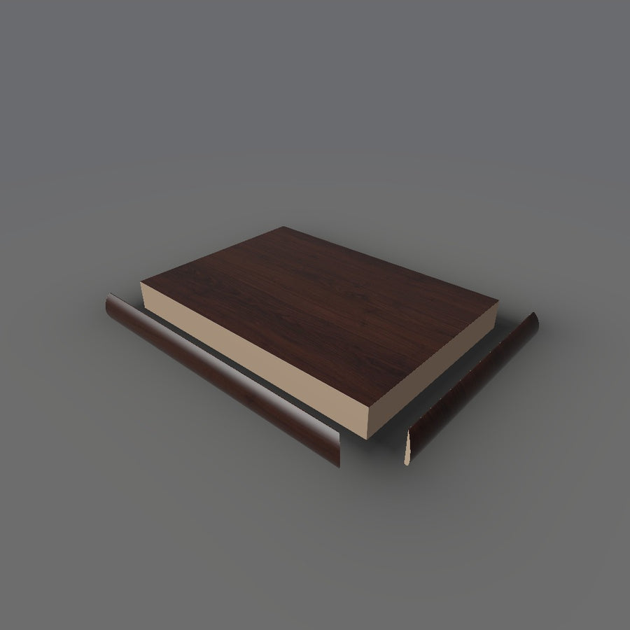Formica 9297 exploded view - deck, bullnose trim and MDF core