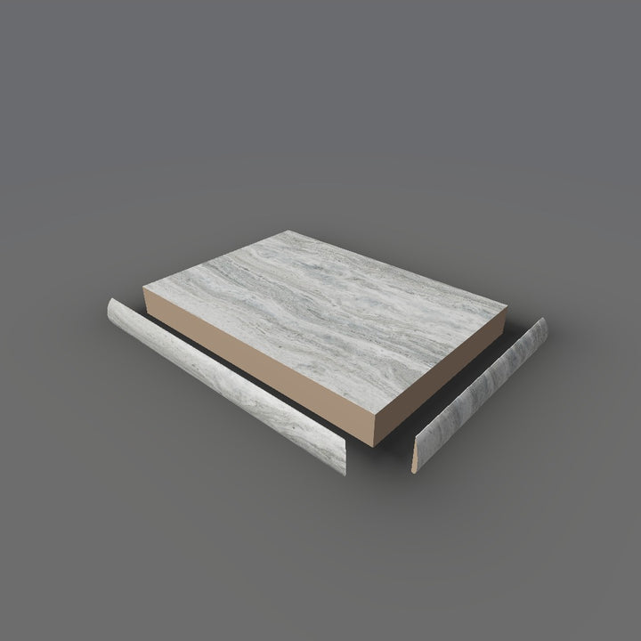 Formica 9302 exploded view - deck, bullnose trim and MDF core