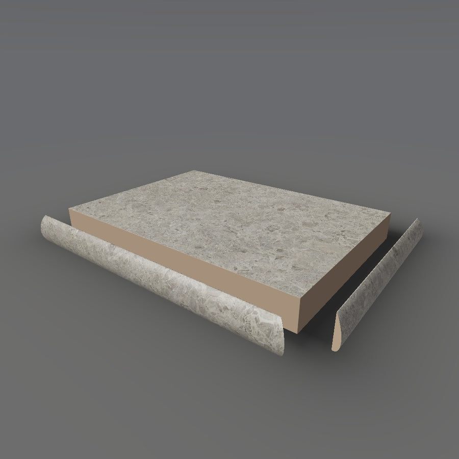Formica 9307 exploded view - deck, bullnose trim and MDF core