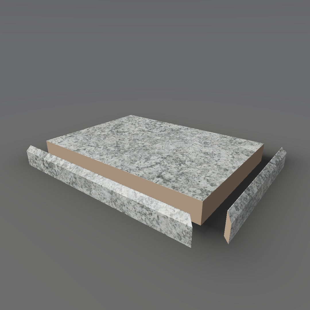 Formica 9308 exploded view - deck, bevel trim and MDF core