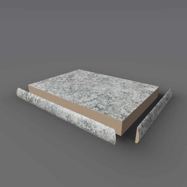 Formica 9308 exploded view - deck, bullnose trim and MDF core