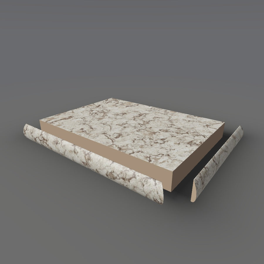 Formica 9309 exploded view - deck, bullnose trim and MDF core