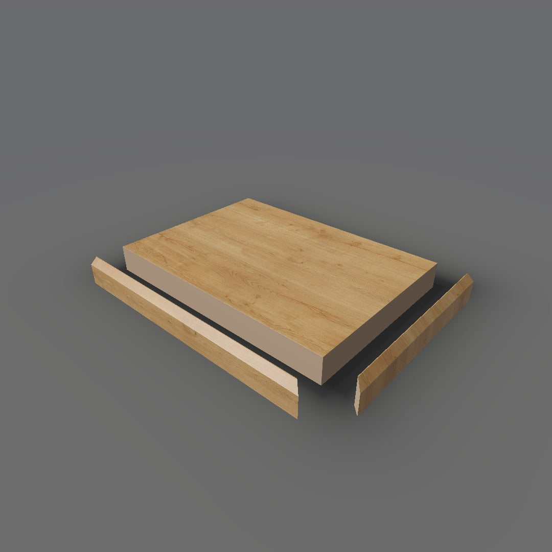 Formica 9312 exploded view - deck, bevel trim and MDF core