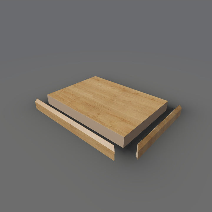 Formica 9312 exploded view - deck, bevel trim and MDF core